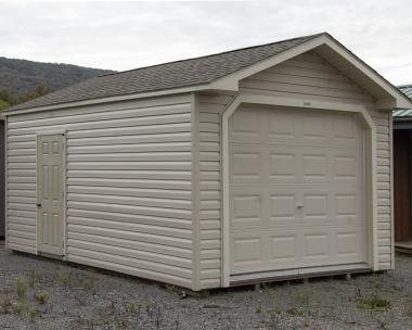 12x18 Peak Roof One-Car Garage with Vinyl Siding From Pine Creek Structures of Spring Glen