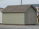 10x16 Victorian Deluxe Style Storage Shed with Meadow Green Vinyl Siding (Back)